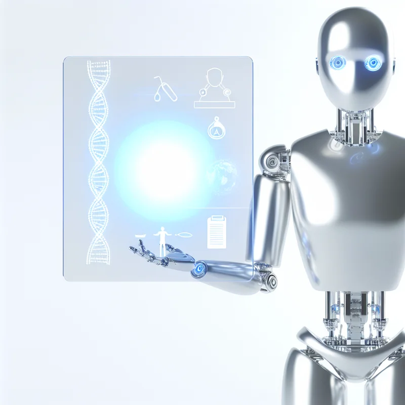 A visual representation of Transforming Healthcare with AI: Innovations, Applications, and Challenges featuring AI technologies and industry-specific elements.