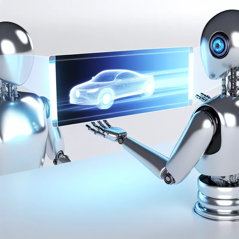 A visual representation of Driving Innovation: The Role of AI in the Automotive Industry featuring AI technologies and industry-specific elements.