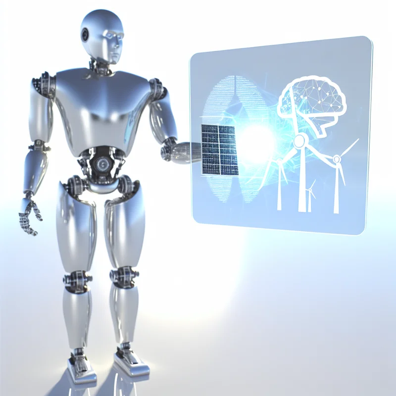 A visual representation of Harnessing AI for the Future of Energy: Innovations, Applications, and Challenges featuring AI technologies and industry-specific elements.